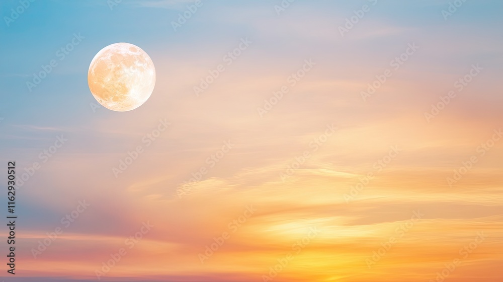Poster Celestial Harmony With Two Suns Illuminating a Tranquil Horizon at Twilight