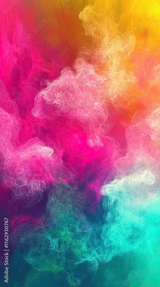 Poster Vivid Cosmic Nebula Swirls With a Mesmerizing Array of Colors Across the Universe