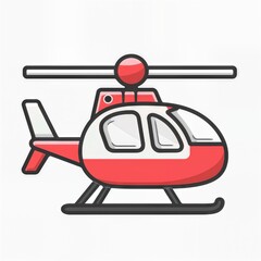 Minimalistic Cartoon Helicopter Illustration