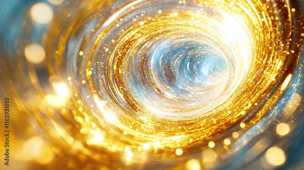 Poster exploring the mysteries of a four dimensional universe through a cosmic portal of light