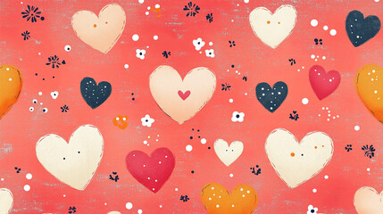 Fototapeta premium heart shape simple seamless pattern, valentine's day background