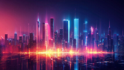 Sci-Fi Metropolis: Vibrant Lights and Flying Cars