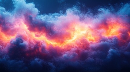 Fototapeta premium Colorful glowing clouds with a dreamy atmosphere