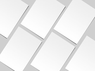 Flyer poster, brochure mockups in white background, 3D render illustration