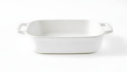Elegant White Ceramic Baking Dish: Simple, Minimalist Design