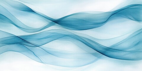 Obraz premium This tranquil winter illustration showcases soft blue waves resemblingsnow.