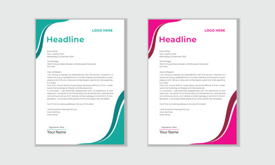 Modern letterhead template with colorful design