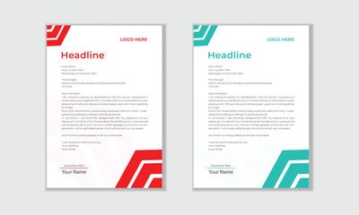 Modern letterhead template with colorful design