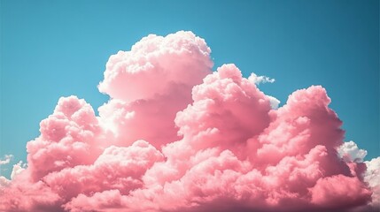 Playful clouds on color Fluffy clouds in a symphony of colors