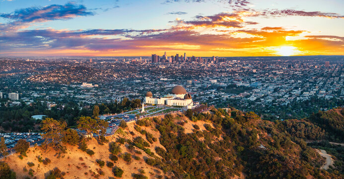 Los Angeles California Drone Skyline Aerial