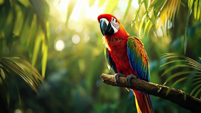 Close-Up of a Colorful Macaw