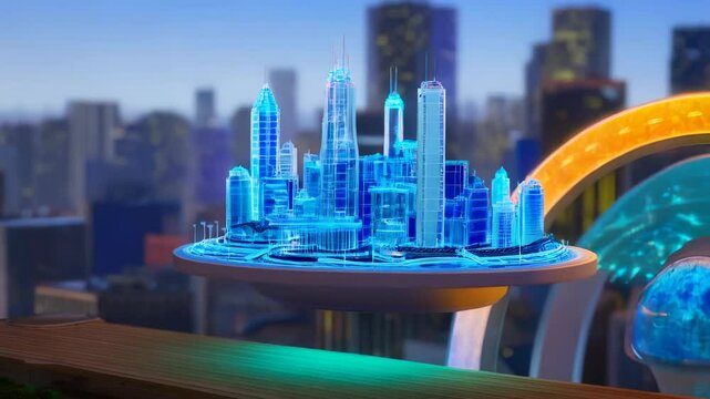 Futuristic Cityscape Display