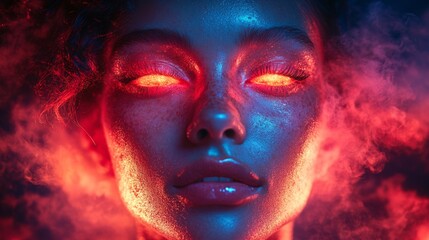 Fantasy portrait with glowing eyes