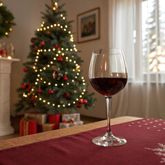 Christmas decoration in snow. Celebration concept with free space for text
