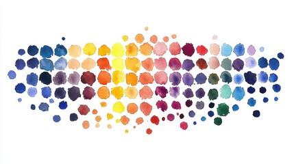Vibrant iris spectrum color palette on white background artistic design creative workspace abstract view visual harmony