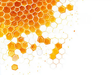 Honeycomb with honey on a white background. Vector illustration.
