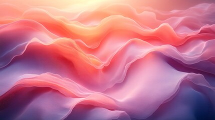 Fototapeta premium Soft abstract waves in shades of pink and orange
