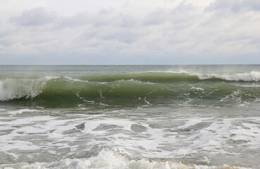 Storm on the Black Sea in winter in Varna (Bulgaria)

