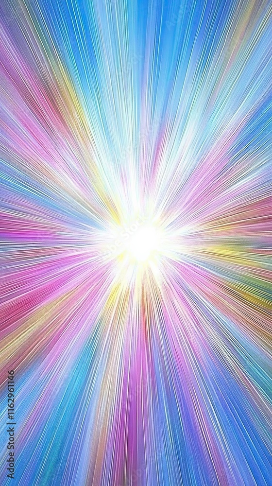 Poster bright and colorful burst of light revealing hidden superpowers of illumination and energy