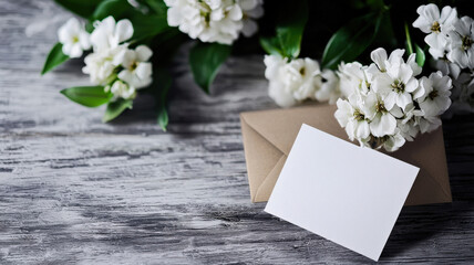 A blank thank you card mockup displayed on a clean surface, featuring customizable space for personal messages or logos, ideal for showcasing design options.