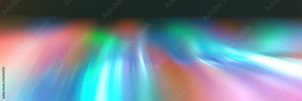 Poster prismatic light effects creating a vibrant abstract landscape in dark settings