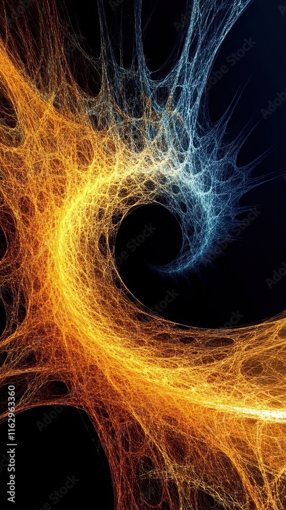 Poster quantum black holes weaving reality's tapestry in vibrant colors and intricate patterns