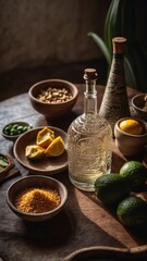 Mezcal de Pechuga with Traditional Mexican Offerings