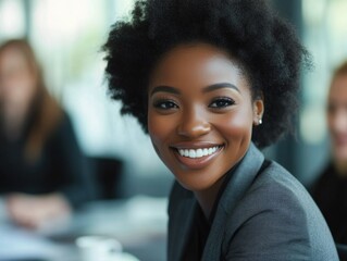 Obraz premium Smiling African-American businesswoman