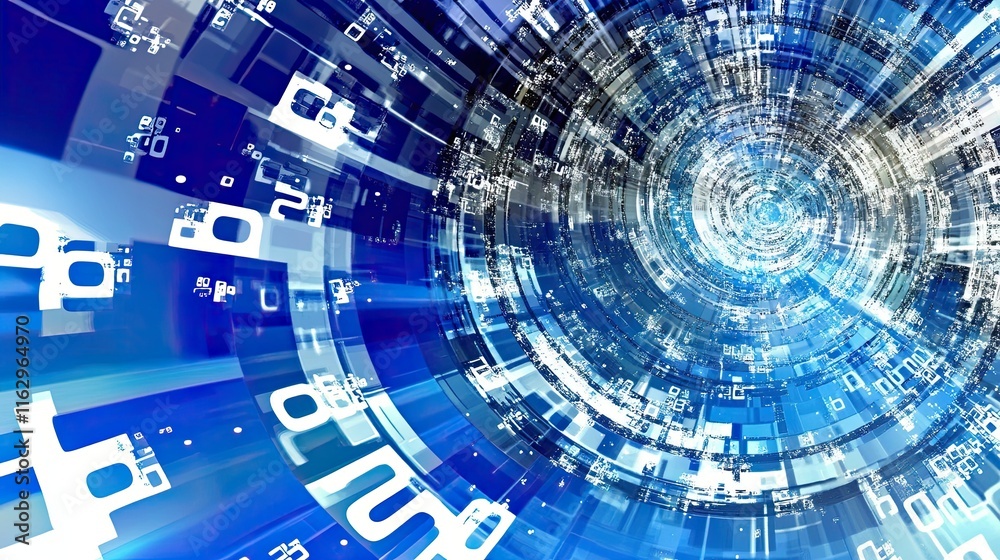 Aufkleber Innovative Technology Backgrounds Showcasing Dynamic Data Flow and Abstract Digital Patterns