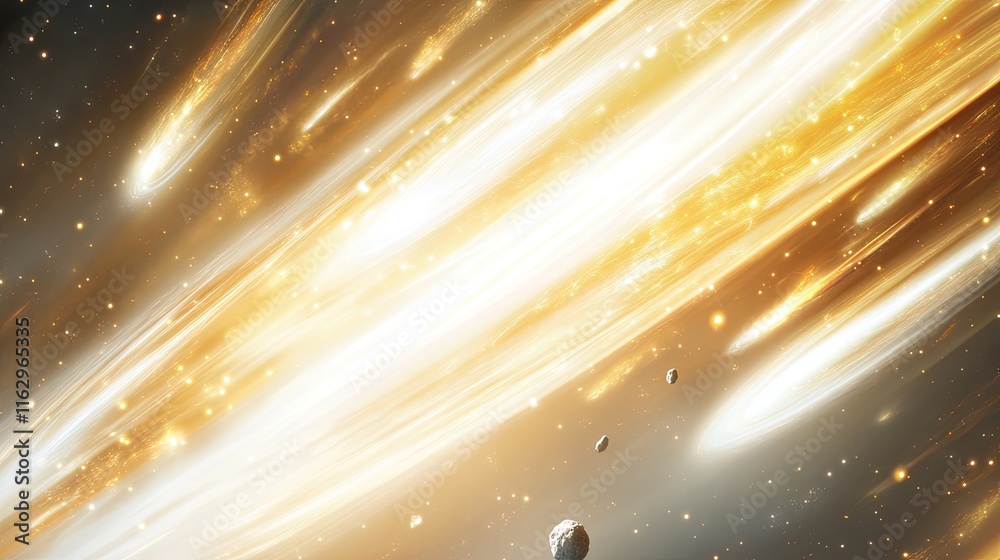 Poster Epic Collision of a Colossal Asteroid With a Distant Planet in a Vibrant Cosmic Display