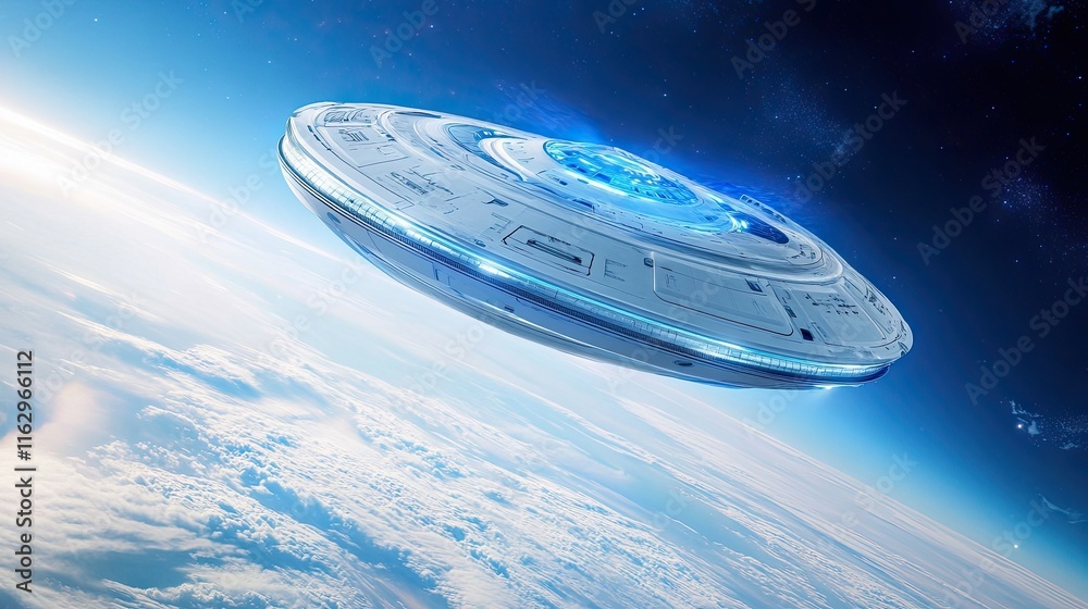 Poster exploring the frontiers of imagination with groundbreaking and extraordinary spacecraft designs