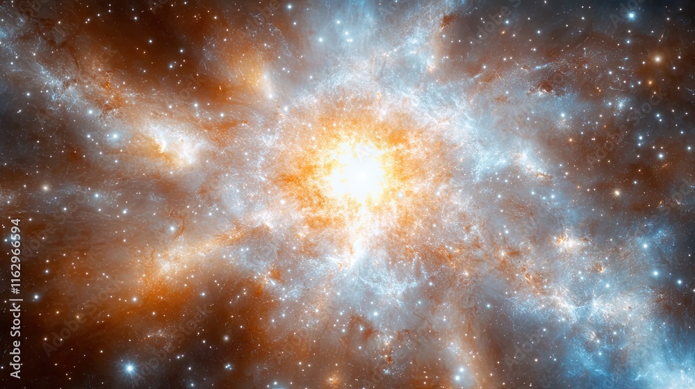 Poster exploring the mystery of eternal stars and the enigma of dark matter in the cosmos
