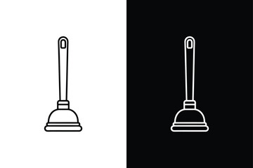 Plunger icon vector on White Background ,Vector Art Illustration on white background.