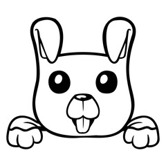 Dog Behind Wall Fence Sign Looks Happy Cute Puppy Design Lover Art Vector Illustration Card T-Shirt Poster Sticker Graphic Print Decorative Drawing Isolated Logo Decoration Symbol Creative Cool Style
