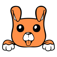 Dog Behind Wall Fence Sign Looks Happy Cute Puppy Design Lover Art Vector Illustration Card T-Shirt Poster Sticker Graphic Print Decorative Drawing Isolated Logo Decoration Symbol Creative Cool Style
