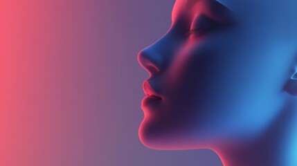 Obraz premium A serene silhouette of a mannequin face.