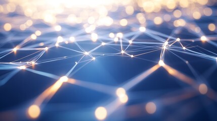 Obraz premium Abstract glowing network of interconnected lines.