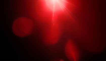 Vintage Red Lens Flare Overlay - Subtle Bokeh and Film Grain Texture