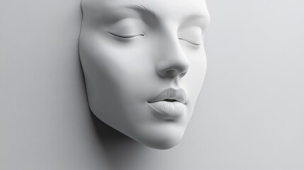 Artistic representation of a serene human face.