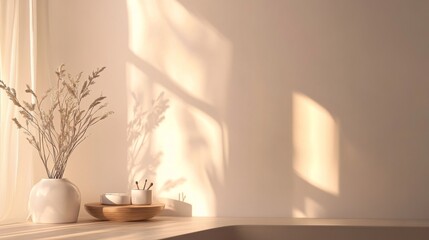 Calm space with natural light and decor elements.