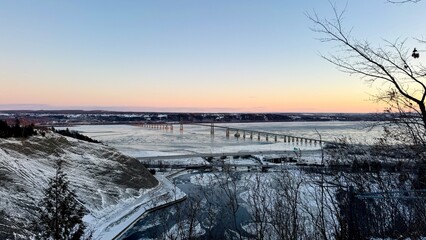 Sunset in the winter