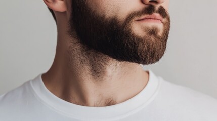 Obraz premium Close-up of a man with a stylish beard.