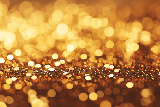 Gold Sequin Fabric Texture with Sparkling Surface