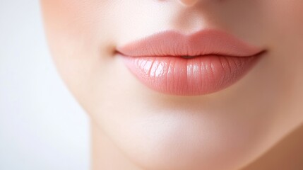 Close-up of soft, smooth female lips.