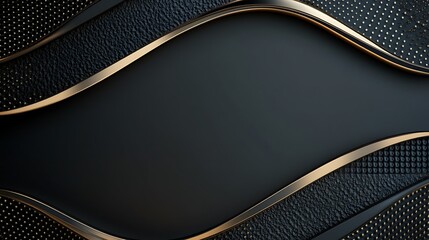 Abstract Black Gold Swirling Design Background