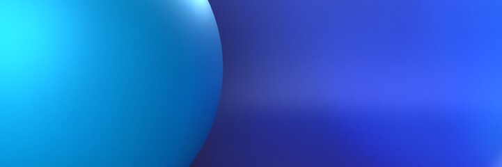 Bright Turquoise Sphere Section on Dark Blue Gradient
