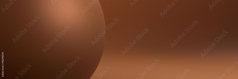Poster abstract dark brown sphere curve on light brown gradient