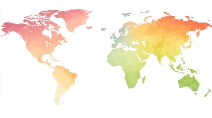 Obraz premium Colorful world map illustration in soft hues.