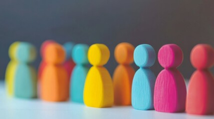 Colorful wooden figures representing community.