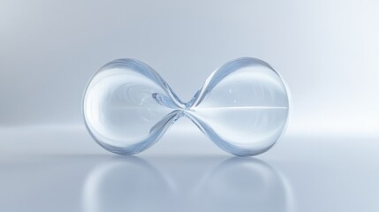 Elegant glass infinity symbol design on white.